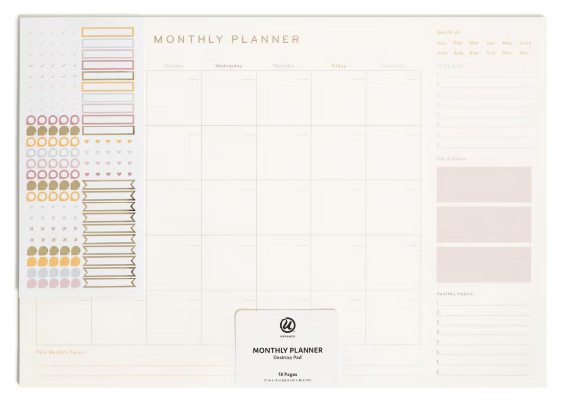 Undated Desk Calendar
